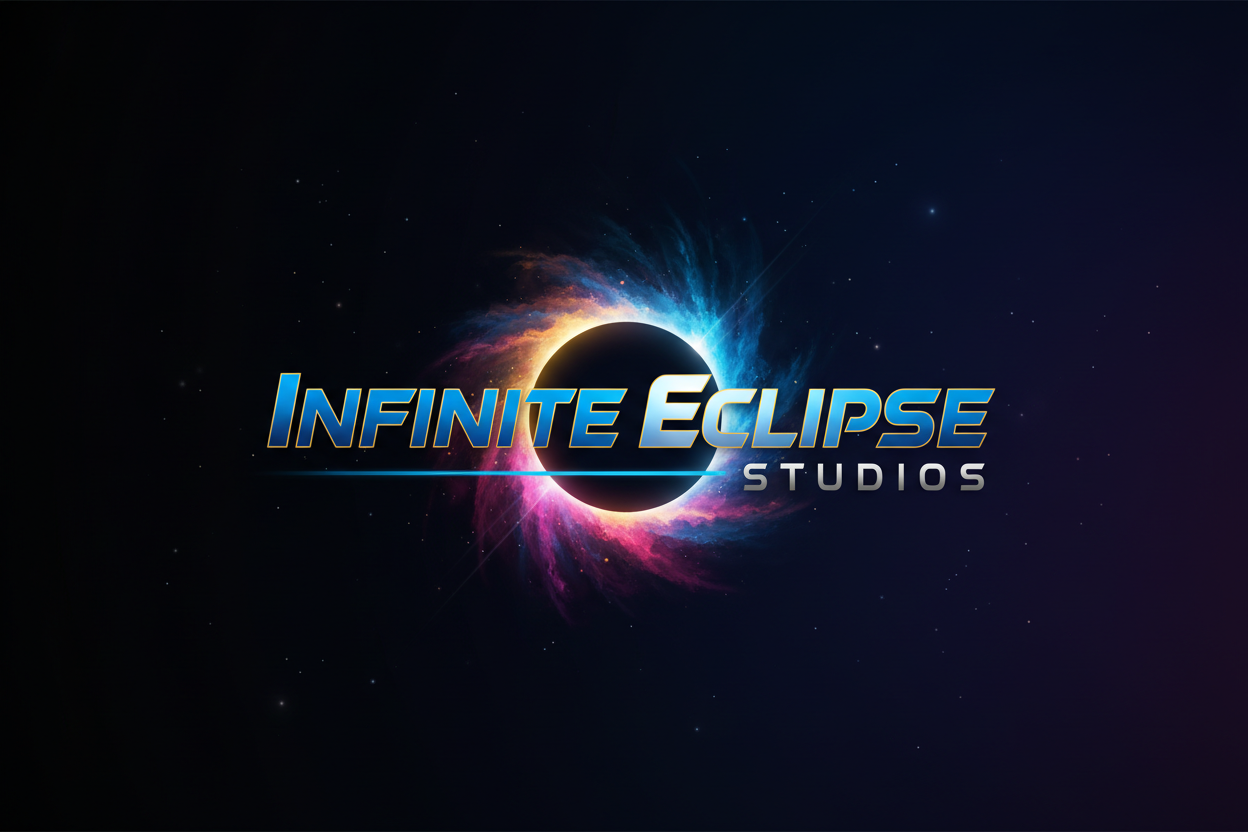 Create a banner with the following text "Infinite Eclipse Studios"